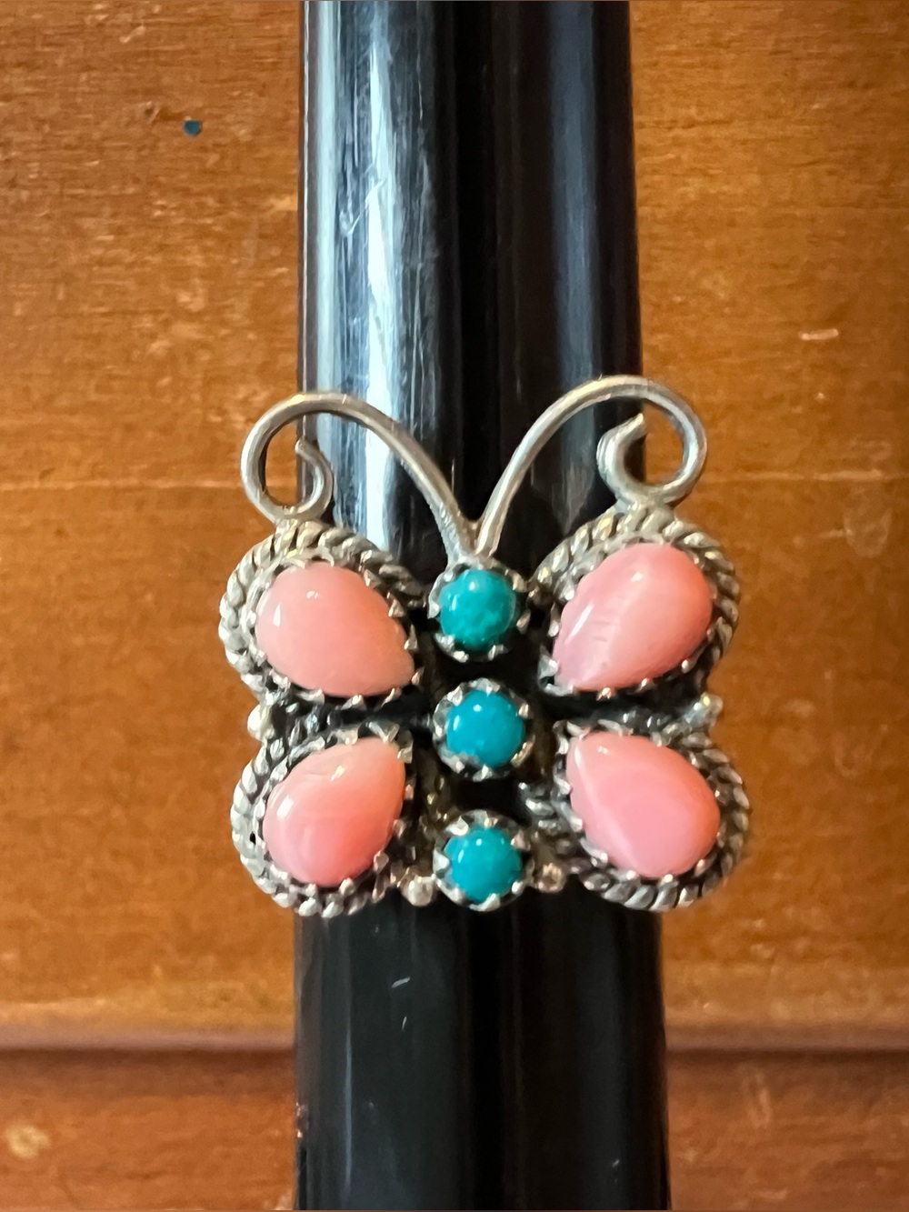 Sterling southwestern butterfly ring
